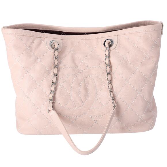 Chanel Small Daily Shopping Tote Caviar Grained Calfskin Quilted Beige - Picture 1 of 9